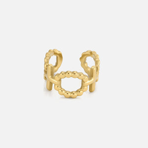Ear cuff dubbel ringpatroon goud