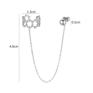 Ear cuff ketting bolletjes