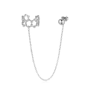 Ear cuff ketting bolletjes