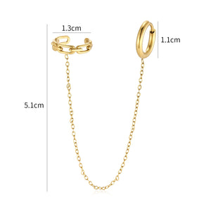 Ear Cuff ketting schakels goud