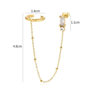 Ear Cuff ketting steentjes goud