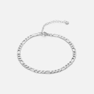 Enkelband figaro fancy - Zilver