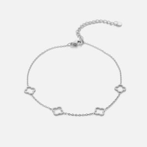 Enkelband open klaver - Zilver