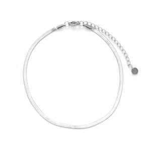 Enkelband platte schakel 2mm - Zilver