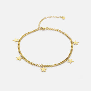 Enkelband sterretjes goud
