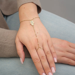 Hand Chain Fatima goud
