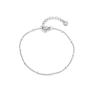 Fijne bolletjes armband goud/wit