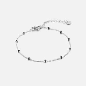 Fijne bolletjes armband goud/zwart