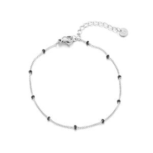 Fijne bolletjes armband goud/zwart