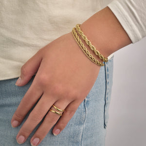 Gedraaide armband 2mm goud