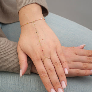 Hand Chain gekleurde kralen goud