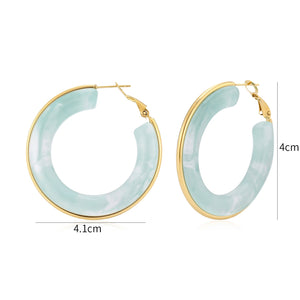 Hoops groot turquoise goud