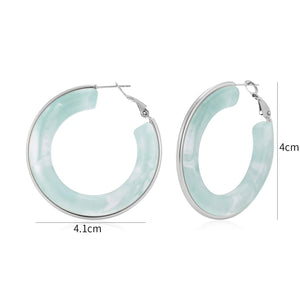 Hoops groot turquoise zilver
