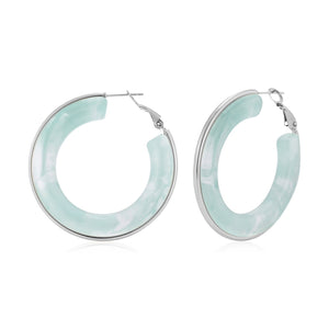 Hoops groot turquoise zilver