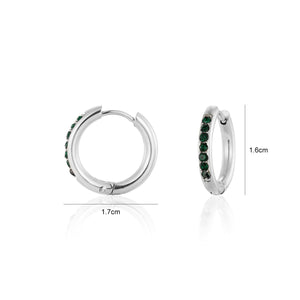 Hoops met steentjes groen