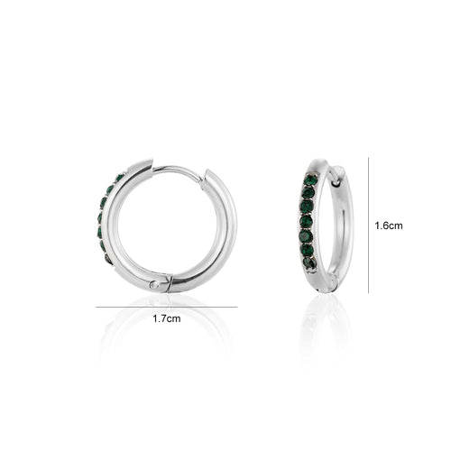Hoops met steentjes groen