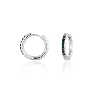 Hoops met steentjes groen