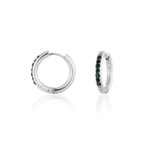 Hoops met steentjes groen