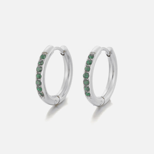 Hoops met steentjes groen