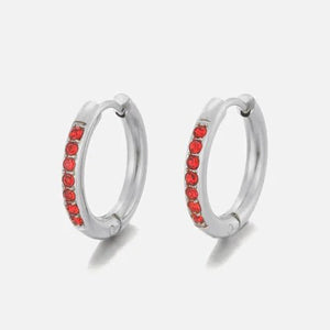 Hoops met steentjes rood