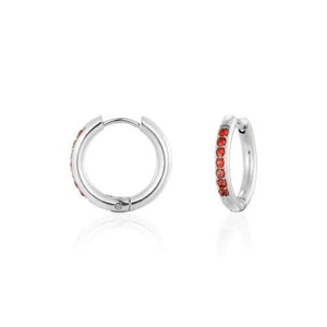 Hoops met steentjes rood