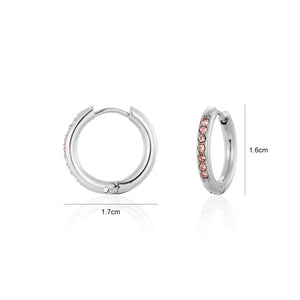 Hoops met steentjes roze