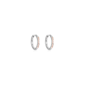 Hoops met steentjes roze