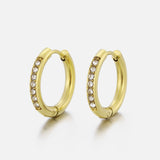 Hoops met steentjes wit/goud