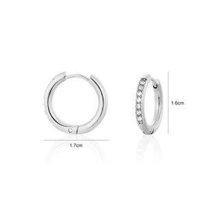 Hoops met steentjes wit/goud
