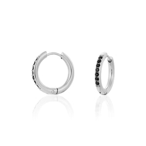 Hoops met steentjes zwart/goud