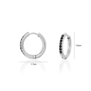 Hoops met steentjes zwart/goud