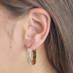 Hoops steentjes goud klein