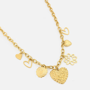 Necklace charm mix love - Goud