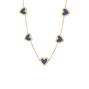 Ketting blauwe hartjes