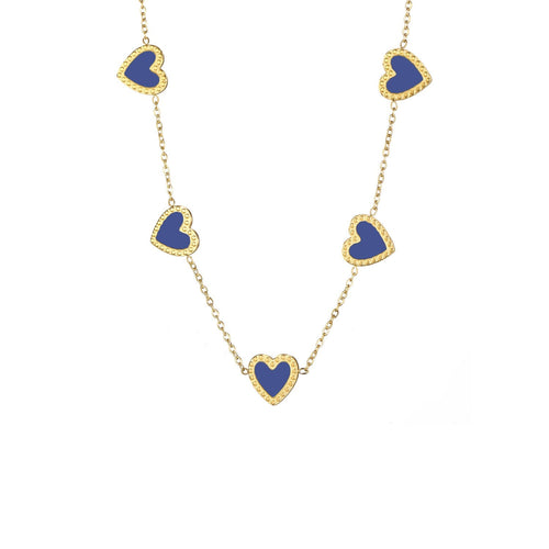 Ketting blauwe hartjes