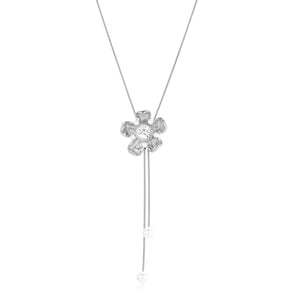 Ketting bloem zirkonia