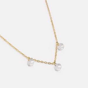 Ketting drie steentjes goud