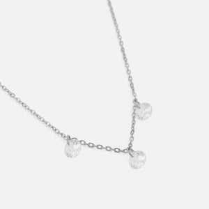 Ketting drie steentjes zilver