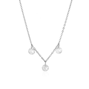 Ketting drie steentjes zilver