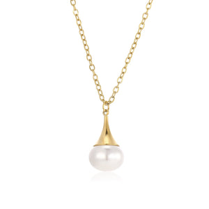 Ketting druppel parel goud