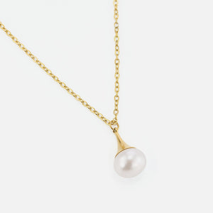 Ketting druppel parel goud