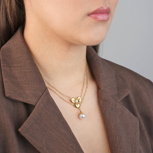 Ketting druppel parel goud