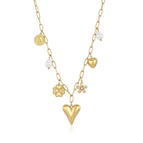 Necklace with fancy charms