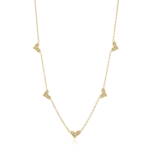 Fancy heart necklace with rhinestones