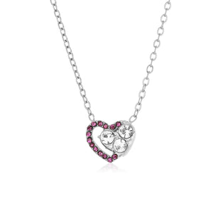 Ketting hart met gekleurde steentjes