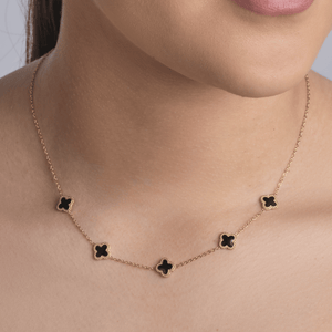 Ketting klaver gold/black