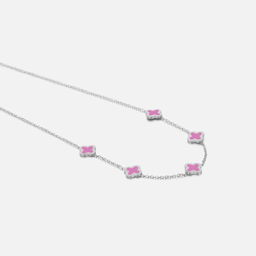 Ketting klaver roze