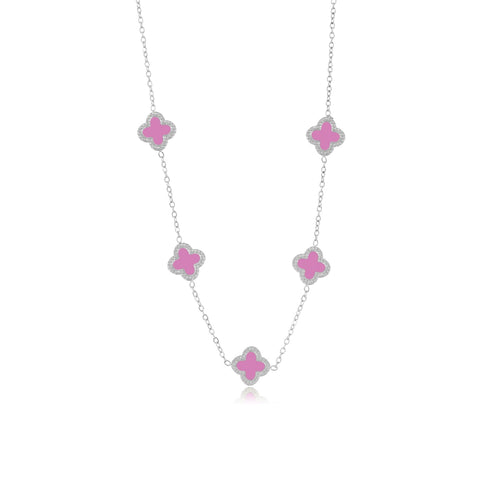 Ketting klaver roze