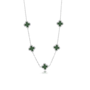 Ketting klaver silver/green