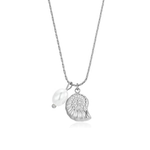 Ketting krulschelp parel
